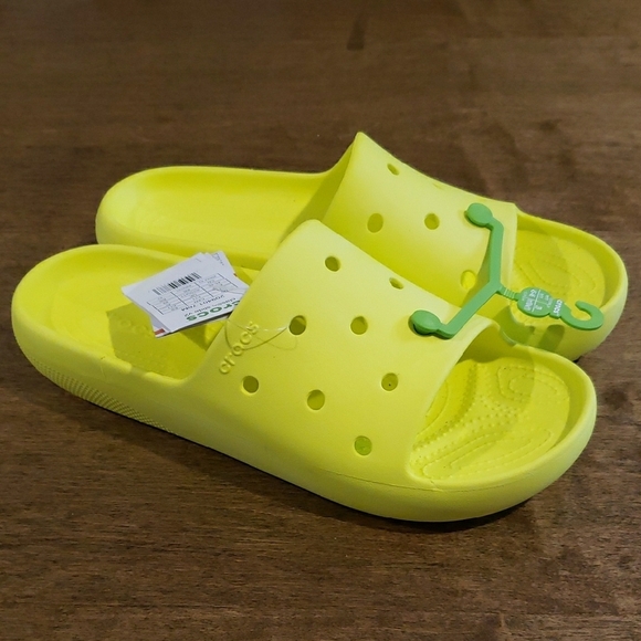 Crocs Mens Yellow Slide Sandals - Picture 1 of 5